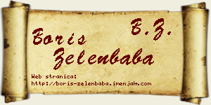 Boris Zelenbaba vizit kartica